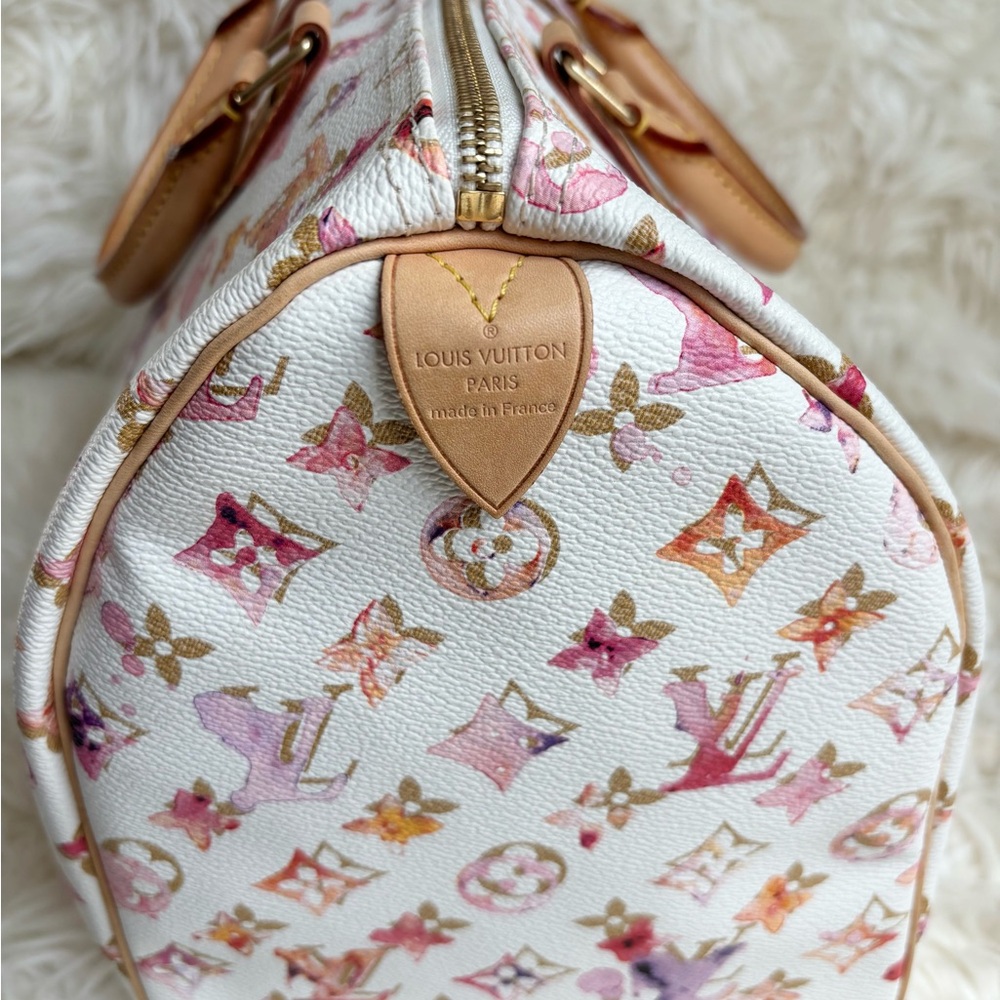 β¨π¦ Louis Vuitton π¦β¨ Speedy 35 Richard Prince Aquarelle Watercolor - Picture 2 of 16
